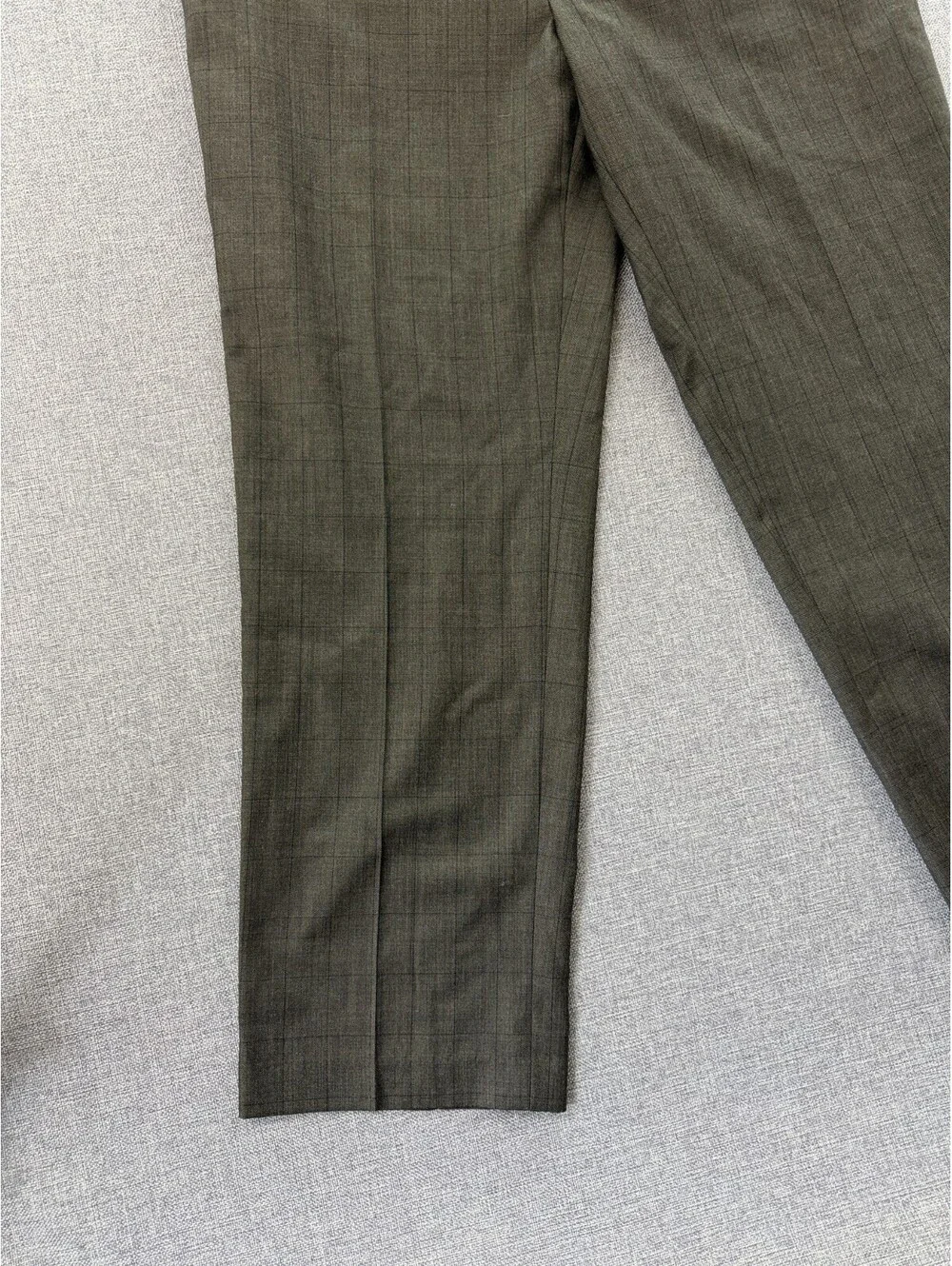 Stafford Classic Fit Mens Dress Pants 42x32 Brown Check Wool Blend